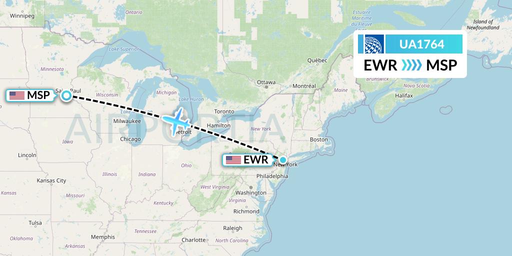 UA1764 Flight Status United Airlines New York to Minneapolis (UAL1764)