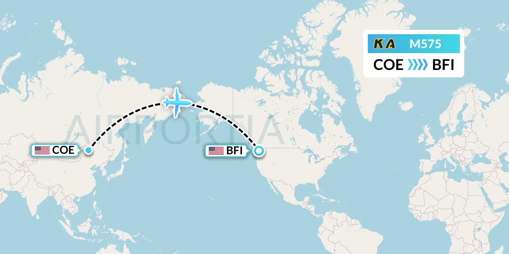 M575 Kenmore Air Flight Map: Spokane to Seattle