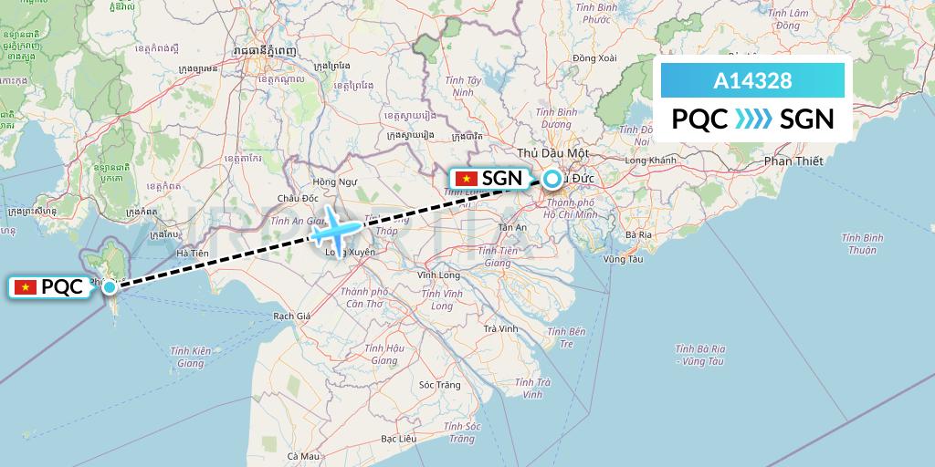 A14328 A.p.g. Distribution Systems Flight Map: Phu Quoc to Ho Chi Minh City