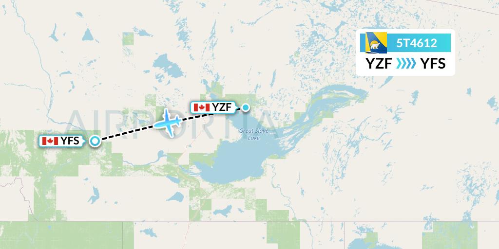 5T4612 Flight Status Canadian North Yellowknife to Fort Simpson (MPE4612)