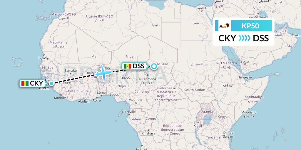 KP50 ASKY Flight Map: Conakry to Dakar