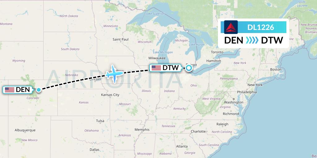 DL1226 Flight Status Delta Air Lines Denver to Detroit (DAL1226)