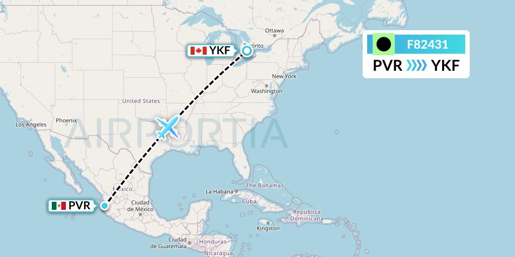 F82431 Flight Status Flair Airlines Puerto Vallarta to Waterloo (FLE2431)