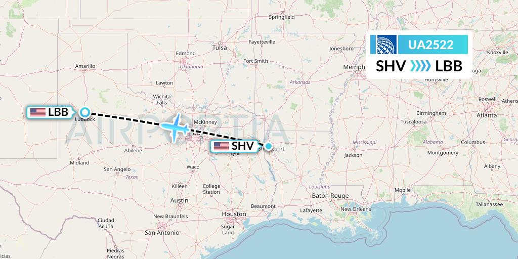 UA2522 Flight Status United Airlines Shreveport to Lubbock (UAL2522)