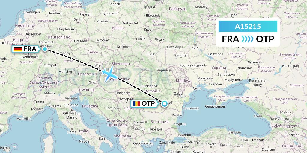 A15215 A.p.g. Distribution Systems Flight Map: Frankfurt to Bucharest