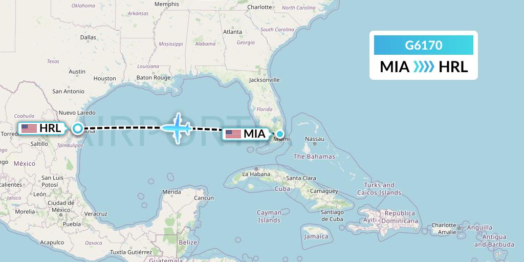 G6170 Flight Status Fly Arna Miami to Harlingen (ACY170)