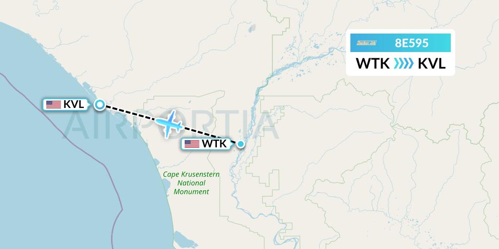 8E595 Bering Air Flight Map: Noatak to Kivalina