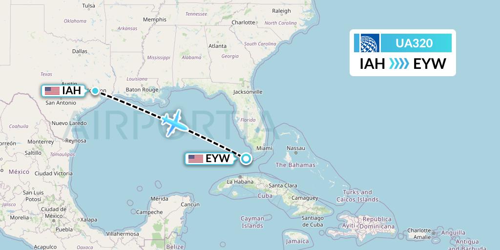 UA320 Flight Status United Airlines Houston to Key West (UAL320)