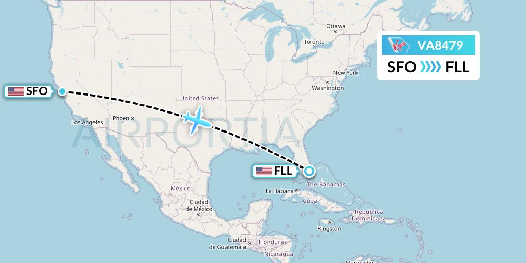 VA8479 Virgin Australia Flight Map: San Francisco to Fort Lauderdale