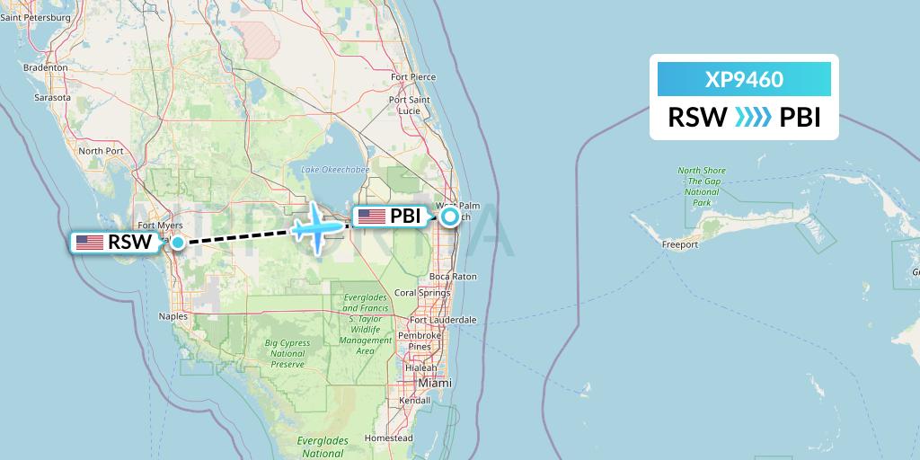 XP9460 Flight Status Avelo Airlines Fort Myers to West Palm Beach