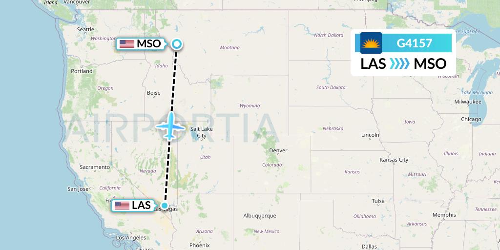 G4157 Allegiant Air Flight Map: Las Vegas to Missoula