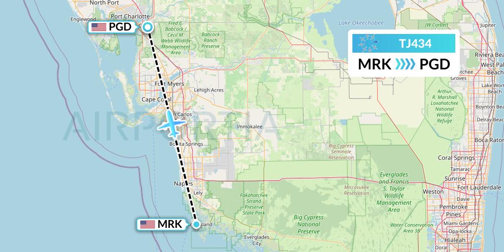 TJ434 Flight Status Tradewind Aviation Marco Island to Punta Gorda