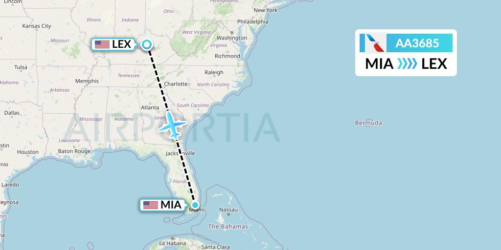 AA3685 Flight Status American Airlines Miami to Lexington (AAL3685)