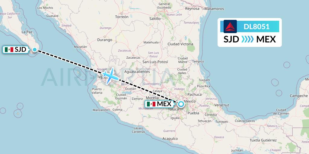 DL8051 Flight Status Delta Air Lines San Jose del Cabo to Mexico City