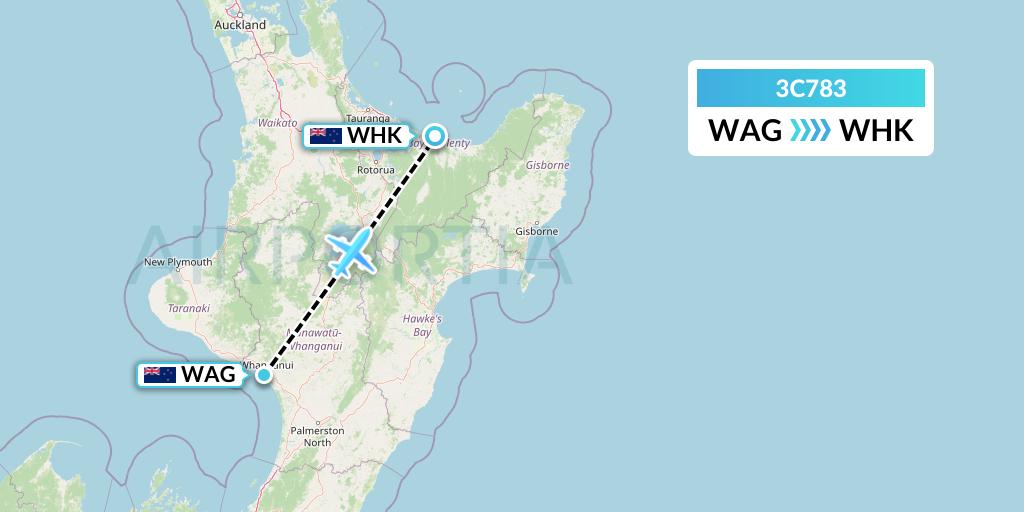 3C783 Flight Status Air Chathams Wanganui to Whakatane (CVA783)