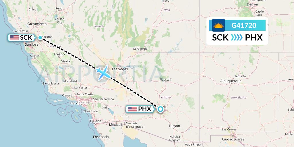 G41720 Allegiant Air Flight Map: Stockton to Phoenix