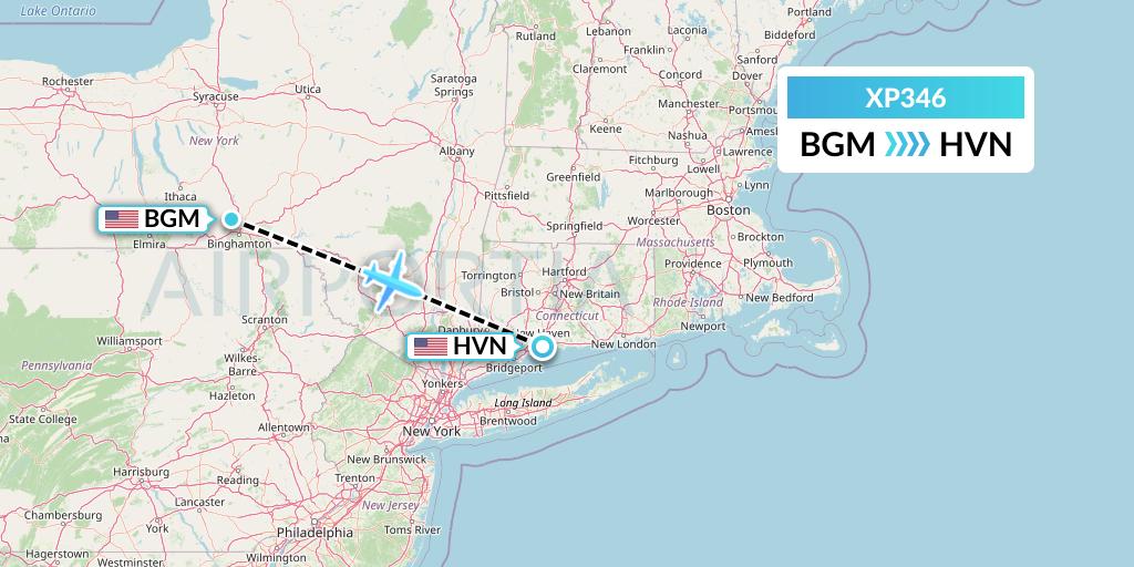 XP346 Flight Status Avelo Airlines Binghamton to New Haven (VXP346)