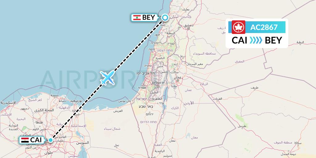 AC2867 Flight Status Air Canada Cairo to Beirut (ACA2867)