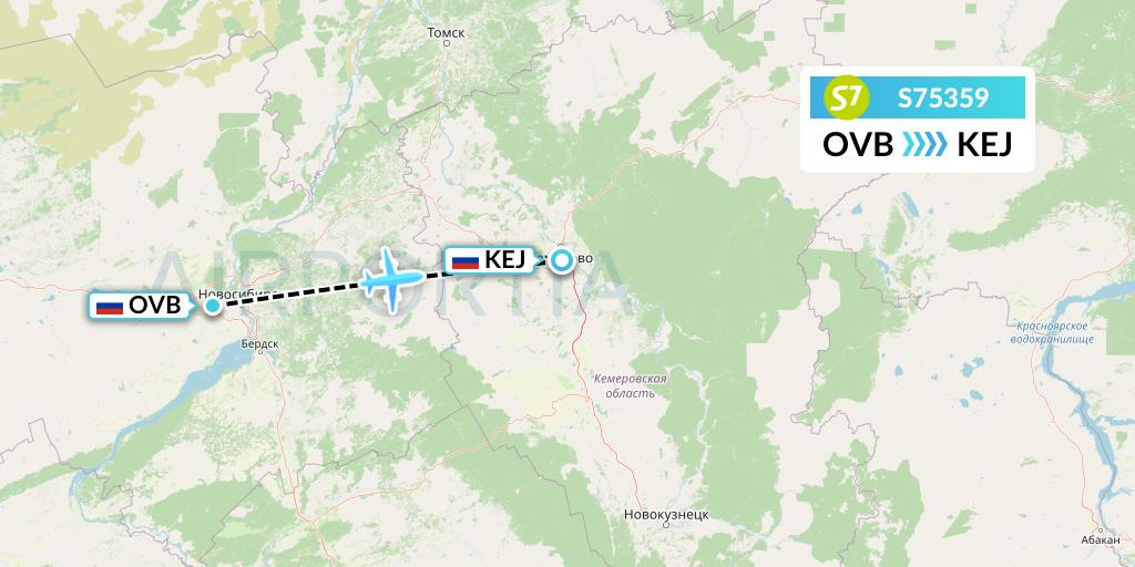 S75359 Flight Status S7 Airlines Novosibirsk to Kemerovo (SBI5359)