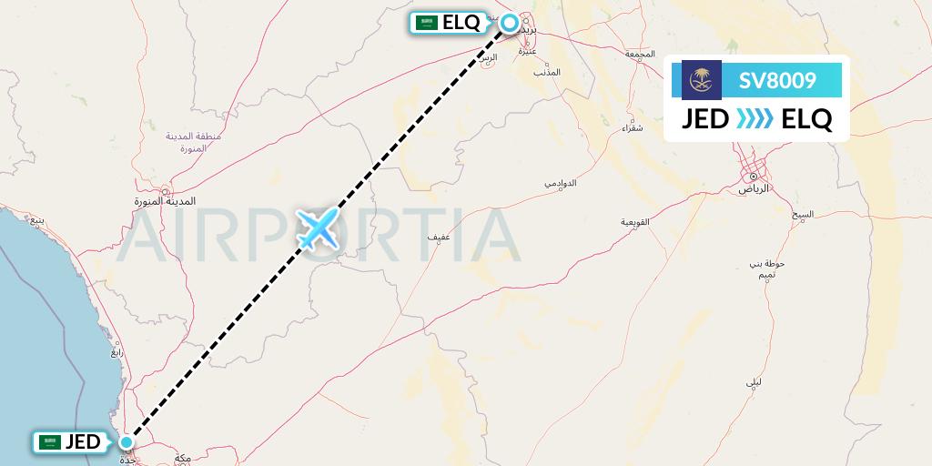 SV8009 Flight Status Saudi Arabian Airlines Jeddah to AlQassim (SVA8009)