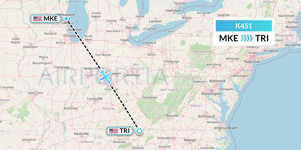 K451 Flight Status Kalitta Air Milwaukee to Blountville (CKS51)
