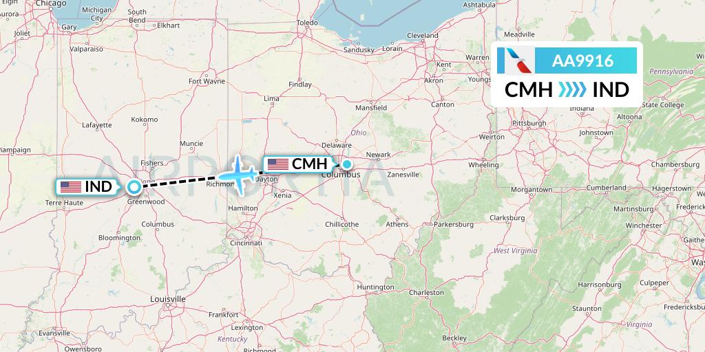 AA9916 Flight Status American Airlines Columbus to Indianapolis (AAL9916)