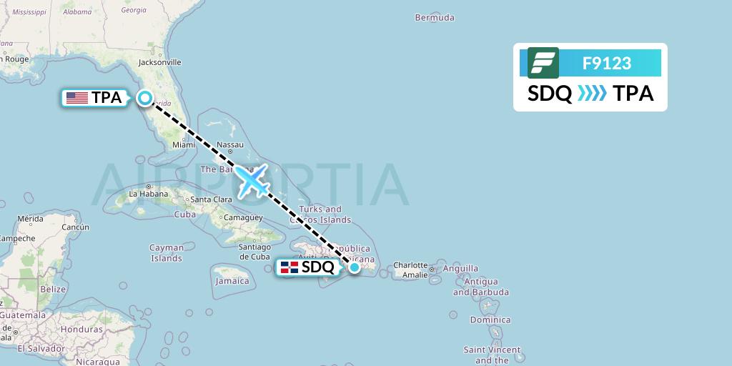 F9123 Flight Status Frontier Airlines Santo Domingo to Tampa (FFT123)