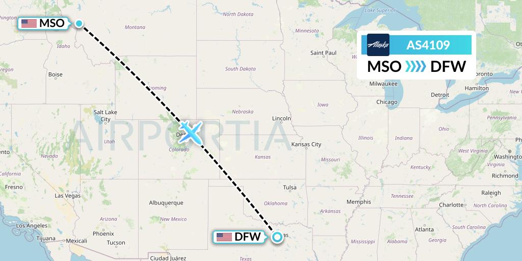 AS4109 Flight Status Alaska Airlines Missoula to Dallas (ASA4109)