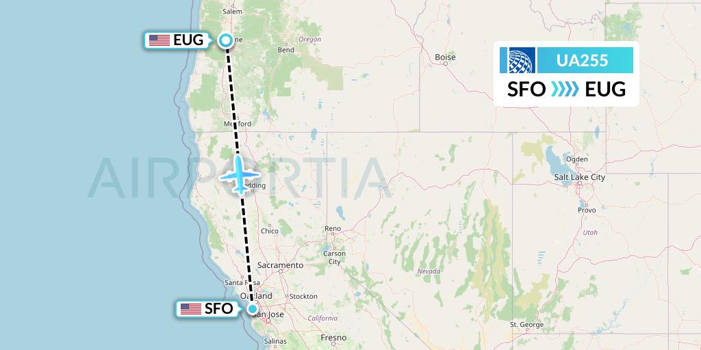 UA255 Flight Status United Airlines San Francisco to Eugene (UAL255)