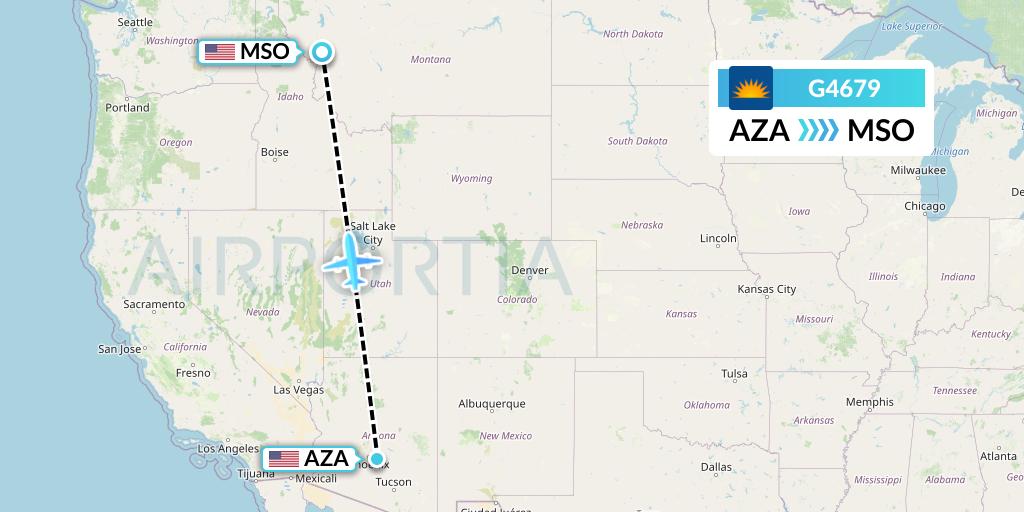 G4679 Allegiant Air Flight Map: Phoenix to Missoula
