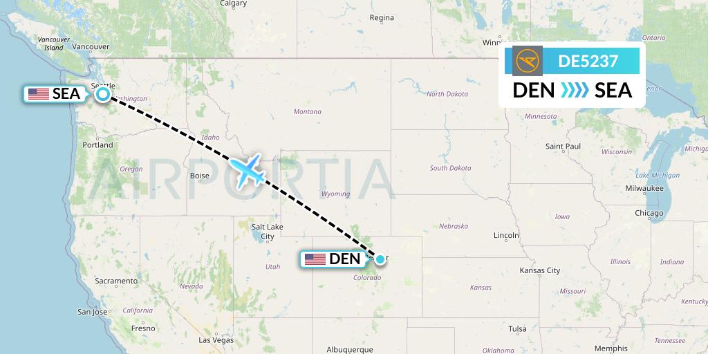 DE5237 Condor Flight Map: Denver to Seattle