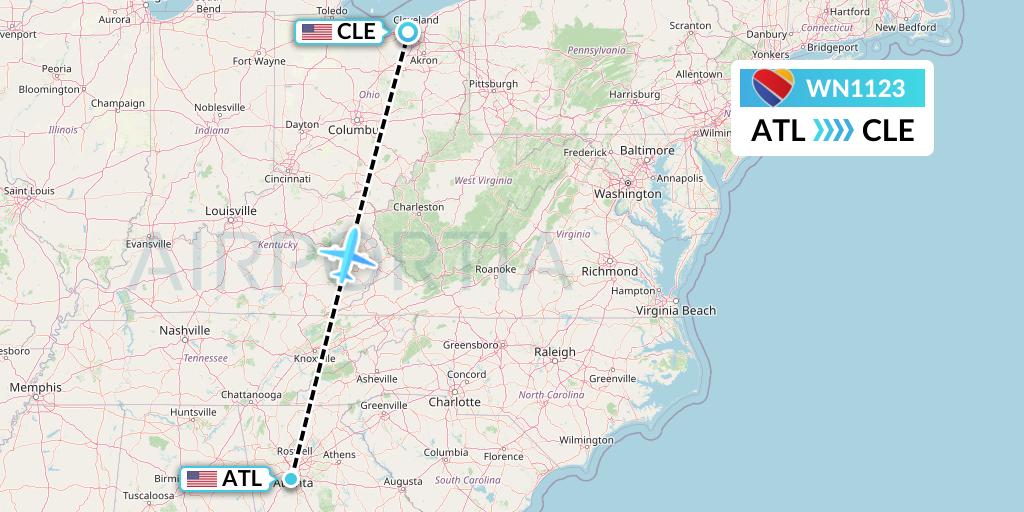 WN1123 Flight Status Southwest Airlines Atlanta to Cleveland (SWA1123)
