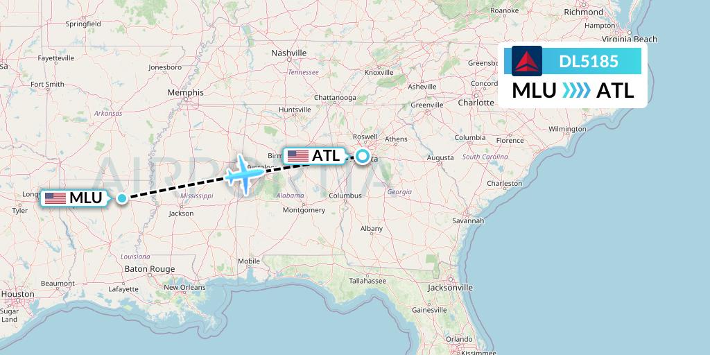 DL5185 Flight Status Delta Air Lines: Monroe to Atlanta (DAL5185)