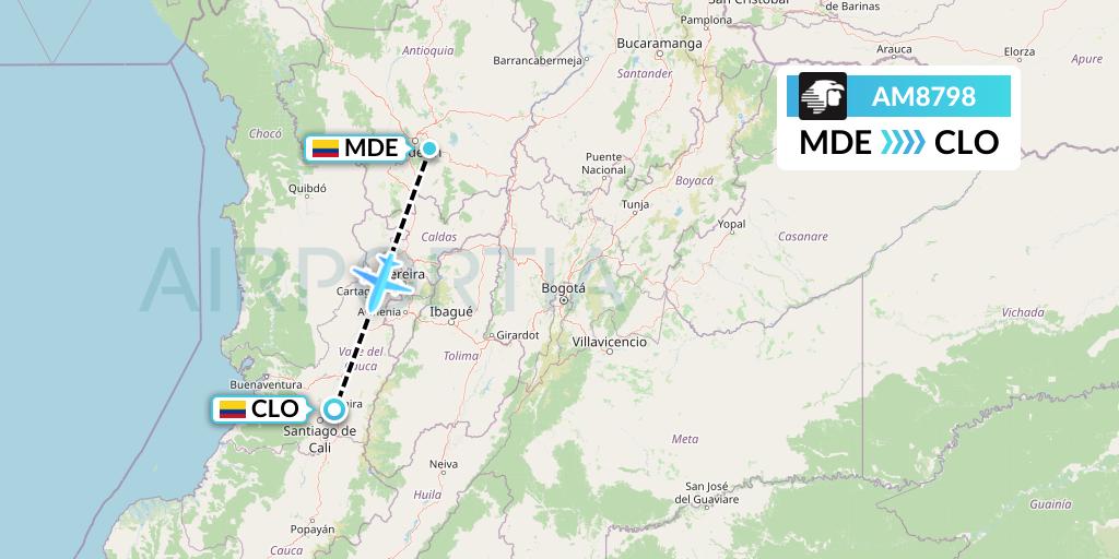 AM8798 Flight Status Aeromexico Medellin to Cali (AMX8798)