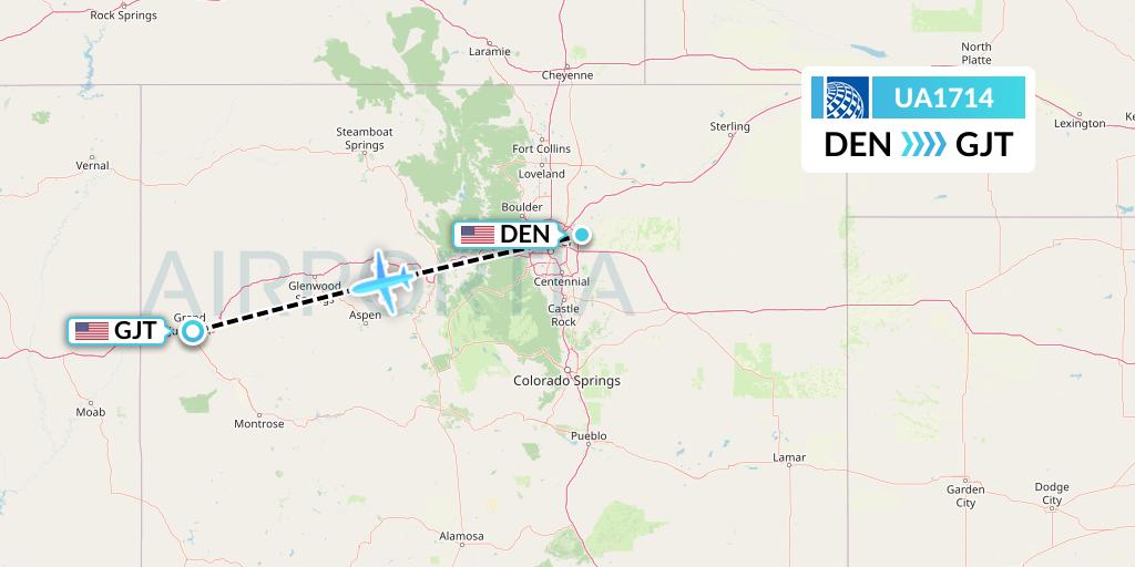 UA1714 United Airlines Flight Map: Denver to Grand Junction