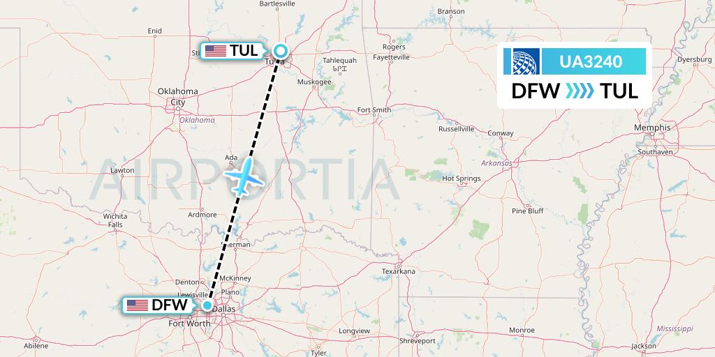 UA3240 Flight Status United Airlines Dallas to Tulsa (UAL3240)