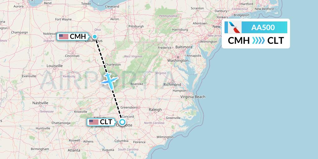 AA500 Flight Status American Airlines Columbus to Charlotte (AAL500)