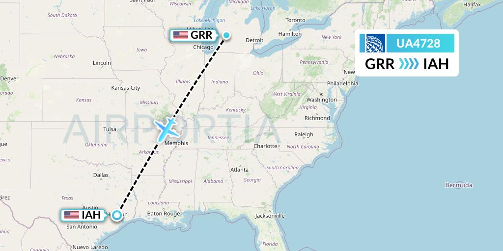 UA4728 Flight Status United Airlines Grand Rapids to Houston (UAL4728)