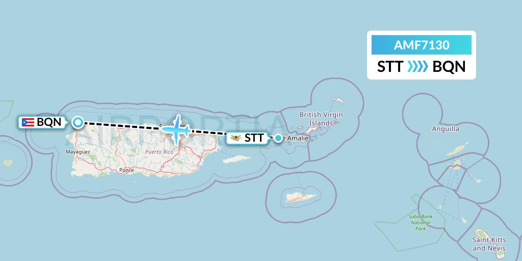 AMF7130 Flight Status Ameriflight St. Thomas to Aguadilla