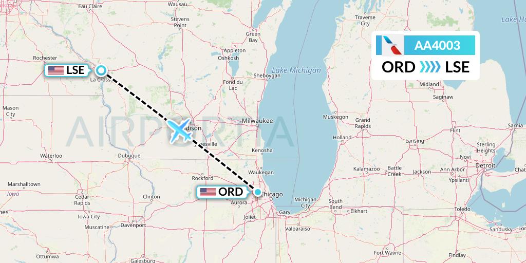 AA4003 Flight Status American Airlines Chicago to La Crosse (AAL4003)