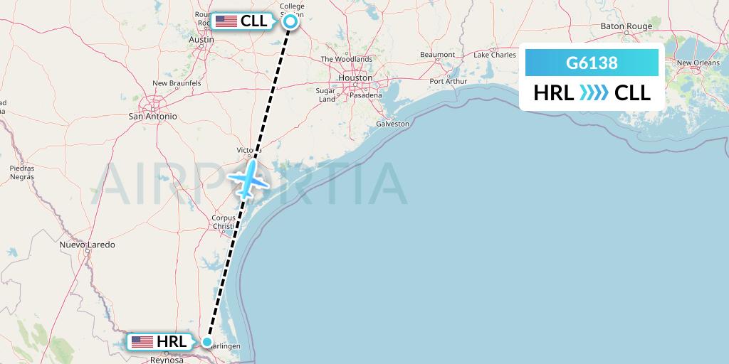 G6138 Flight Status Fly Arna Harlingen to College Station (ACY138)