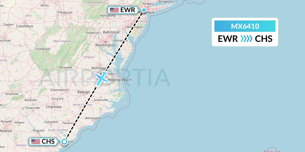 MX6410 Flight Status Breeze Airways New York to Charleston (MXY6410)