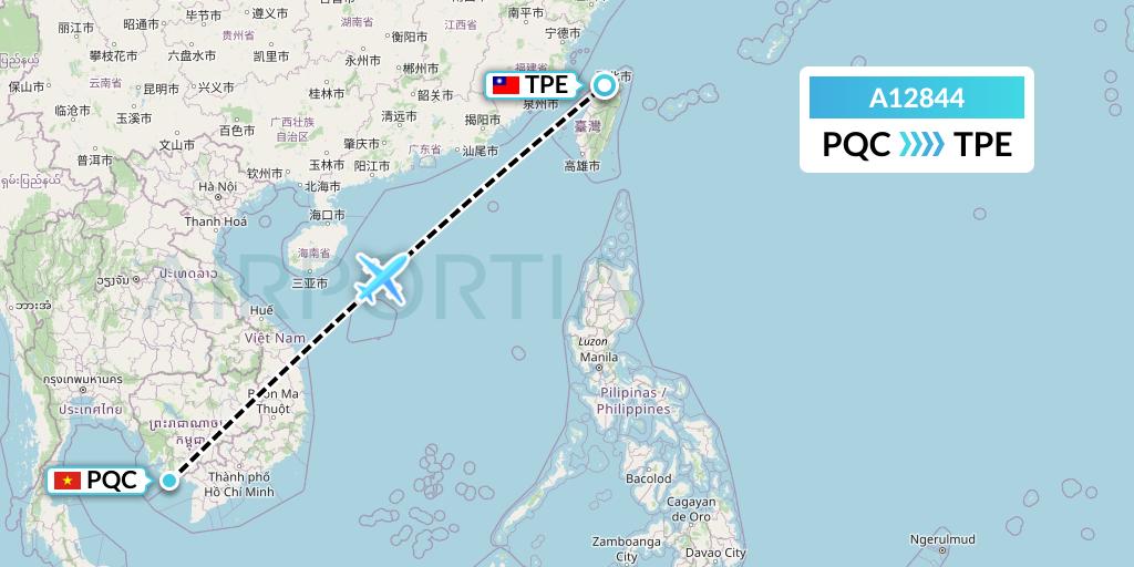 A12844 A.p.g. Distribution Systems Flight Map: Phu Quoc to Taipei