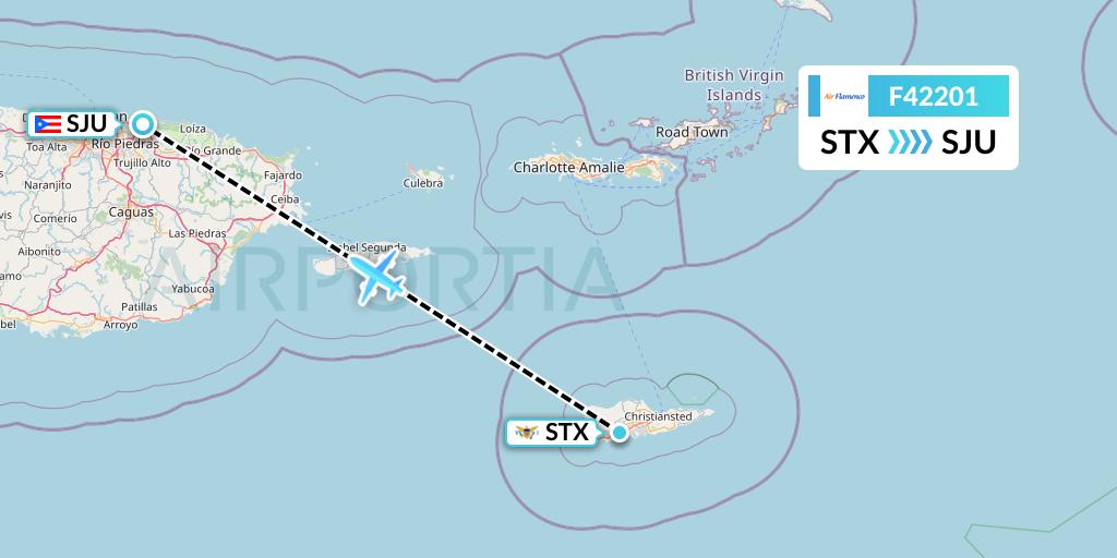 F42201 Air Flamenco Flight Map: St. Croix to San Juan