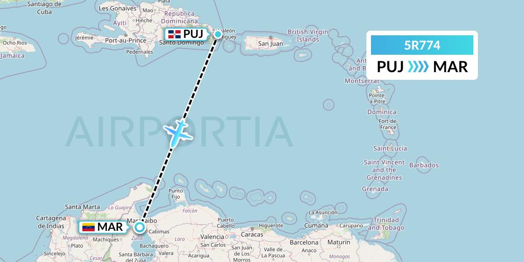 5R774 Flight Status Rutaca Airlines Punta Cana to Maracaibo (RUC774)