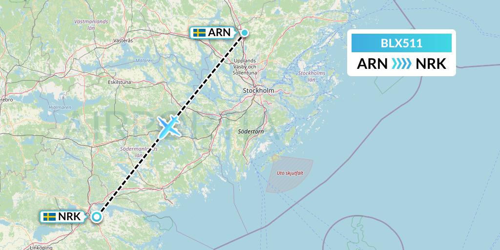 BLX511 Flight Status TUI fly Nordics Stockholm to Norrkoping (6B511)