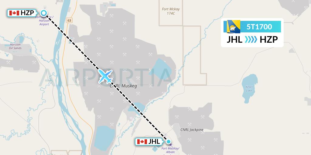 5T1700 Canadian North Flight Map: Fort MacKay to Fort MacKay