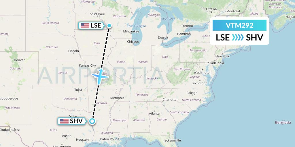 VTM292 Flight Status Aeronaves TSM La Crosse to Shreveport