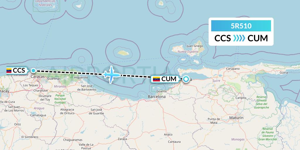 5R510 Flight Status Rutaca Airlines Caracas to Venezuela (RUC510)