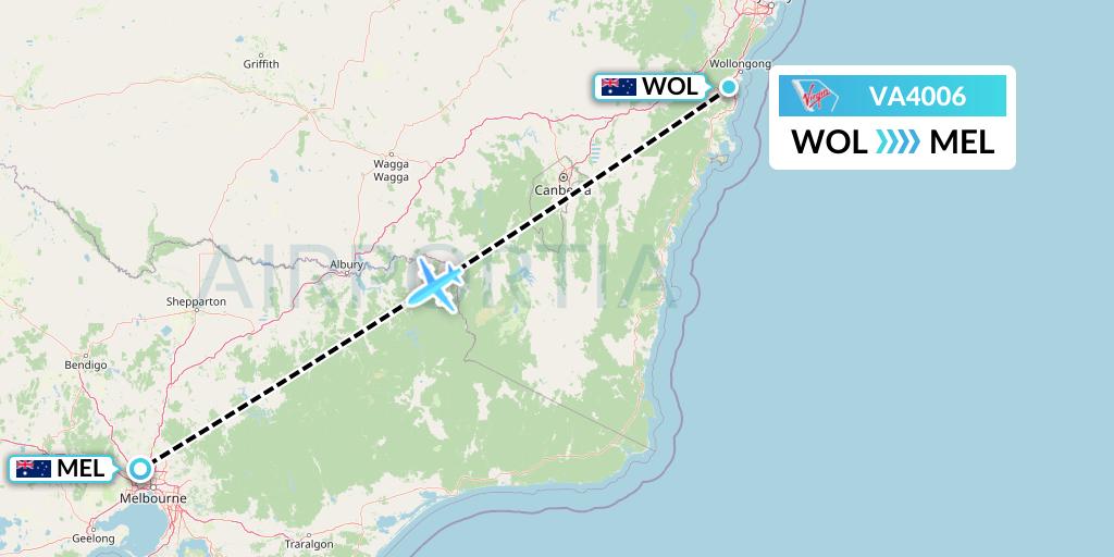 VA4006 Virgin Australia Flight Map: Australia to Melbourne